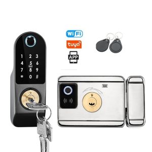 Khoá vân tay 2 mặt cho cửa sắt tùy chọn App Tuya / TTLOCK