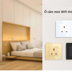 Ổ cắm tường điều khiển từ xa, hình vuông, viền kính cường lực SSW-A2