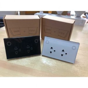 Ổ cắm tường điều khiển từ xa, hình chữ nhật, mặt kính cường lực RSW-A2